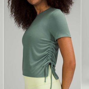 Lululemon Side Cinch Ribbed T-Shirt size 6, tidewater teal